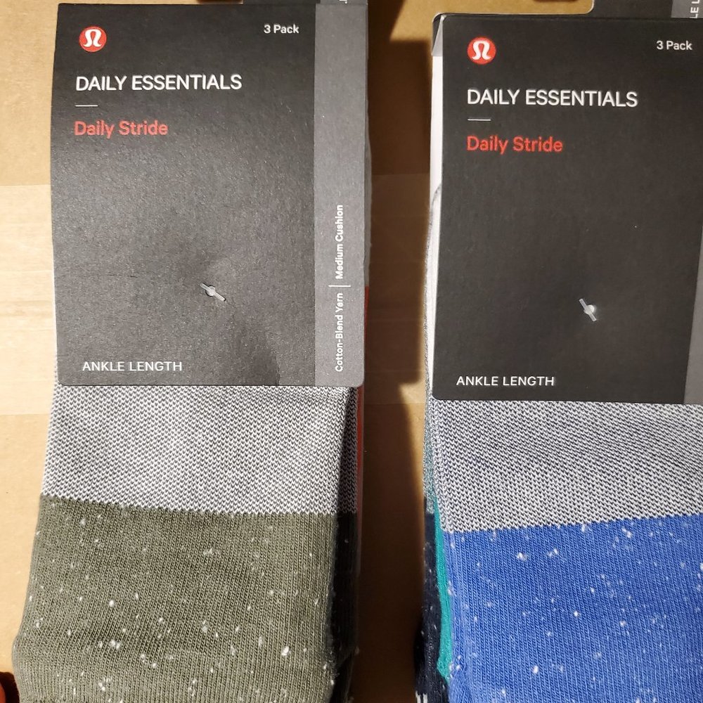 NWT Lululemon Daily Stride Men's Ankle  Socks - 6 pairs - Size Large